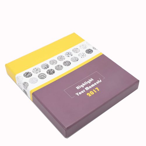 Custom exquisite PVC transparent plastic metal cover shell box packed spiral binding notebook